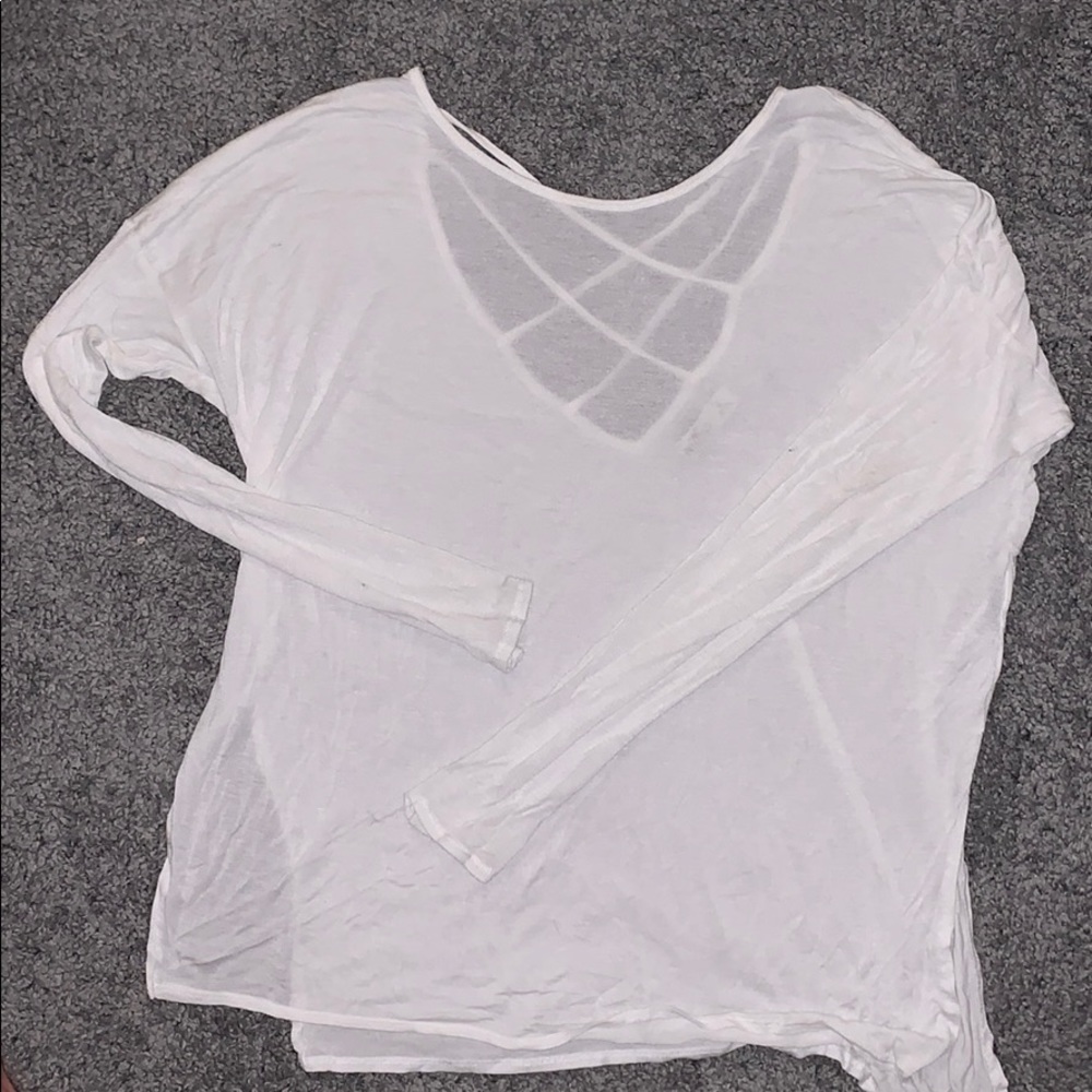 Hollister oversized white long sleeve | size small